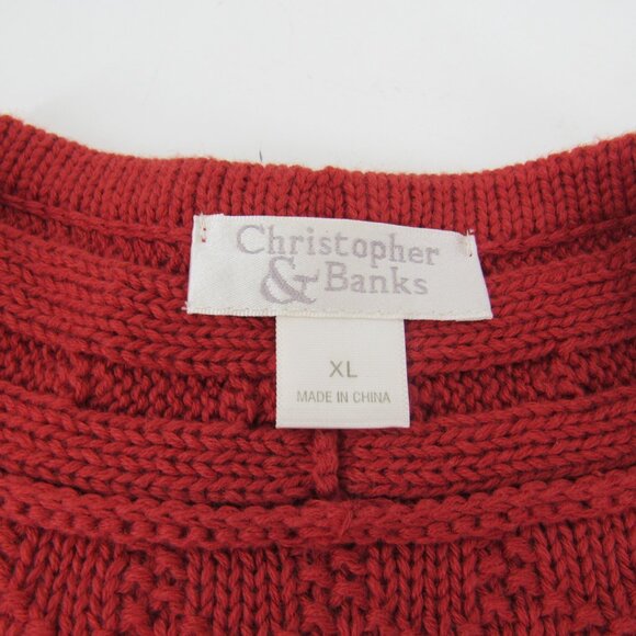 Christopher & Banks Women's Sleeveless Vest Burn Orange w/Toggle Button Size XL - Picture 9 of 10